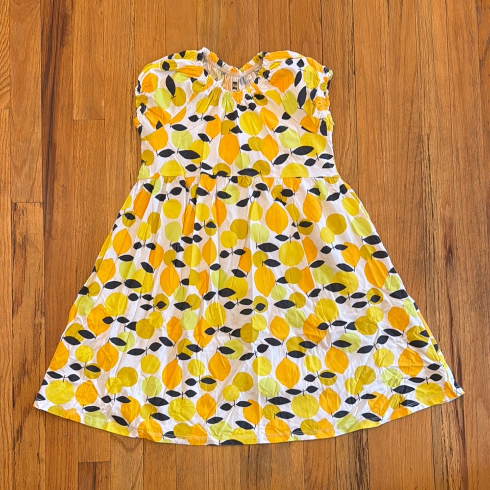 Tea Collection Yellow and Black Girls Sundress with Sweetheart Neckline